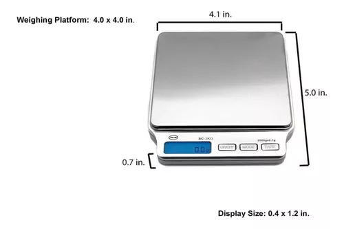 Balanza Max 2000g 0,1g Gramera Digital Portatil Aws Sc-2kg