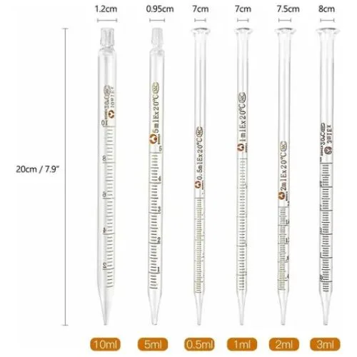 6 Piezas Pipetas Largas De Vidrio Cuentagotas Graduado